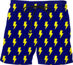 Yellow Lightning Bolts Blue Shorts
