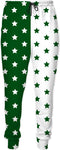 Green & White Split Stars Joggers