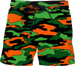 “Orange & Green Camo” Swim Shorts