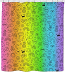Fun Outlined Icons Shower Curtain
