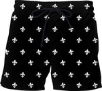 Fleur-de-Lis Black Swim Shorts