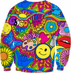 Good Vibes Hippie Collage Sweatshirt