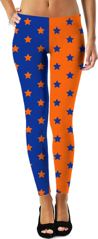 Orange & Blue Split Stars Leggings