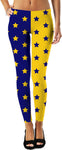 Blue & Yellow Split Stars Leggings