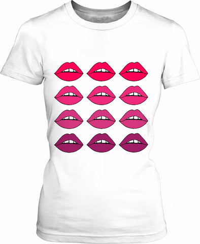 Lovely Lips Pink Womens T-Shirt