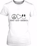 Peace Love Happiness Womens T-Shirt