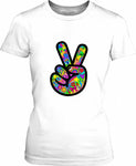 Funky Peace Sign Womens T-Shirt