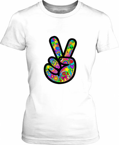 Funky Peace Sign Womens T-Shirt