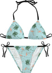 Flamingos and Palm Trees